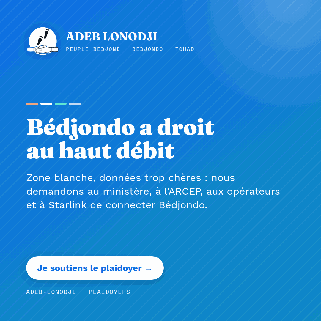 Visuel «&nbsp;Bédjondo a droit au haut débit&nbsp;»