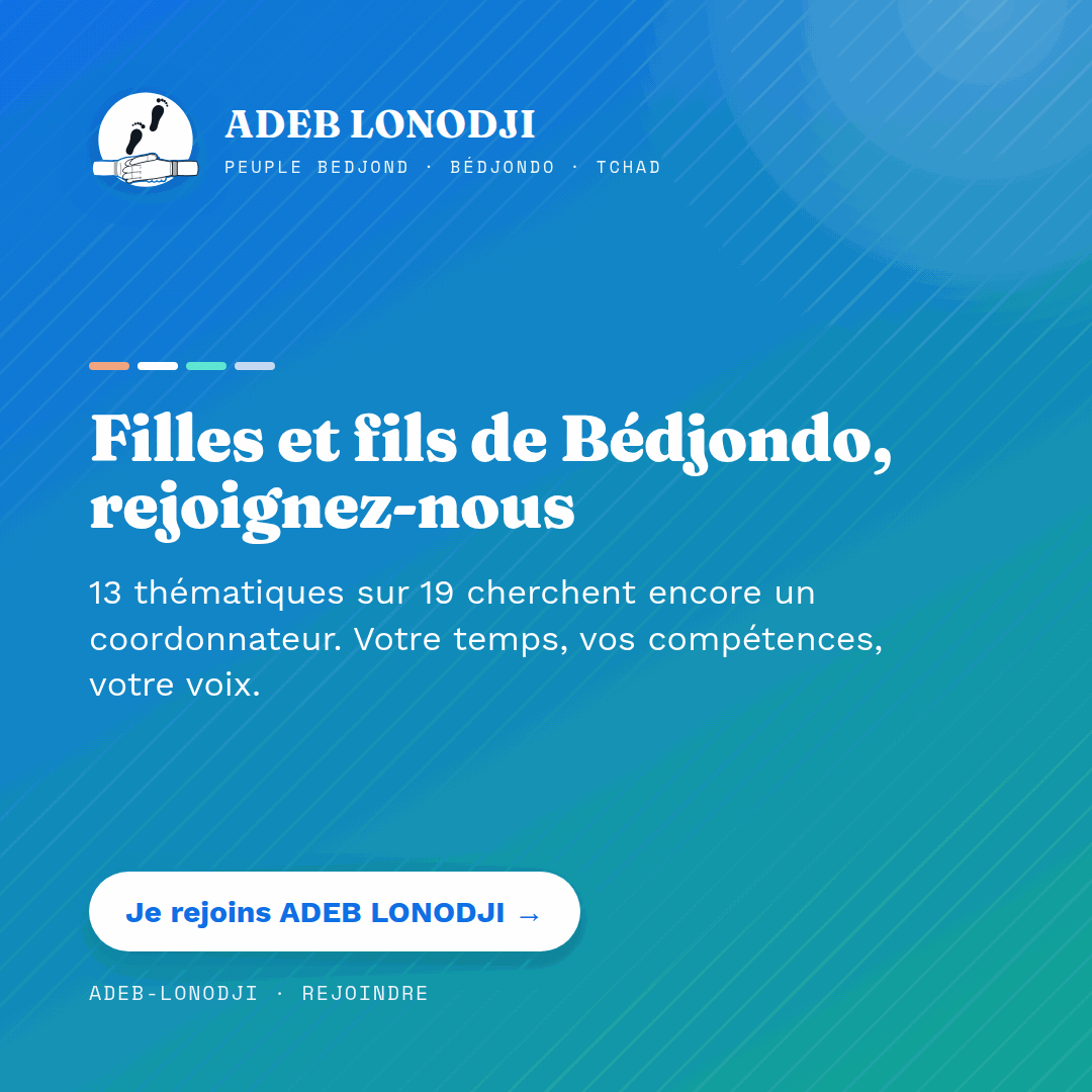 Visuel «&nbsp;Filles et fils de Bédjondo, rejoignez-nous&nbsp;»