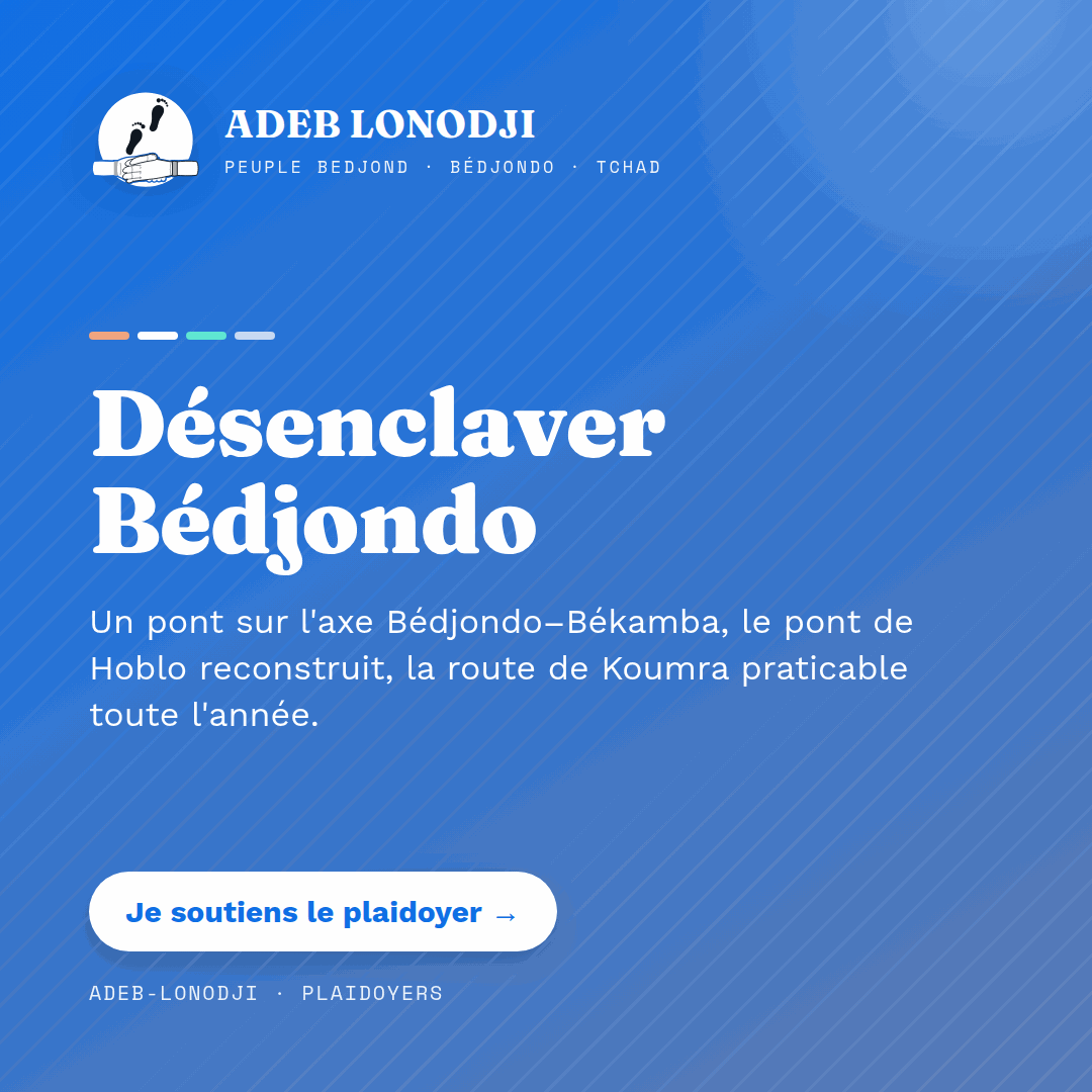Visuel «&nbsp;Désenclaver Bédjondo&nbsp;»